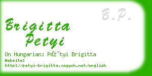 brigitta petyi business card